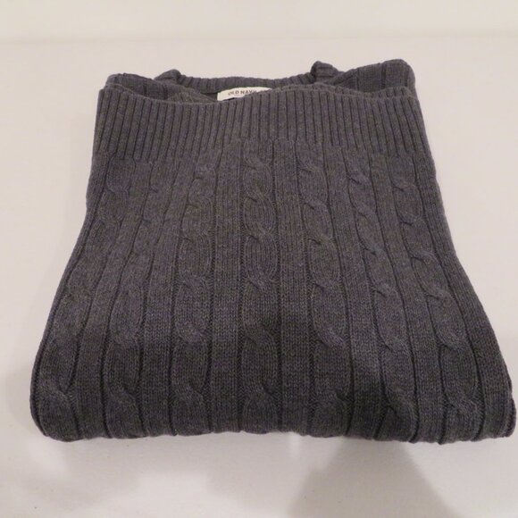 Men XL Gray Sweater Old Navy Pullover Cotton Classic Casual Crew Neck Cable Knit - Picture 16 of 16